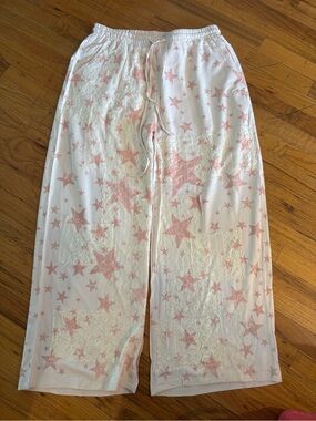 ORIGAMI Star Relaxed Lace Patchwork Pants with Elastic Drawstring NEW XXL